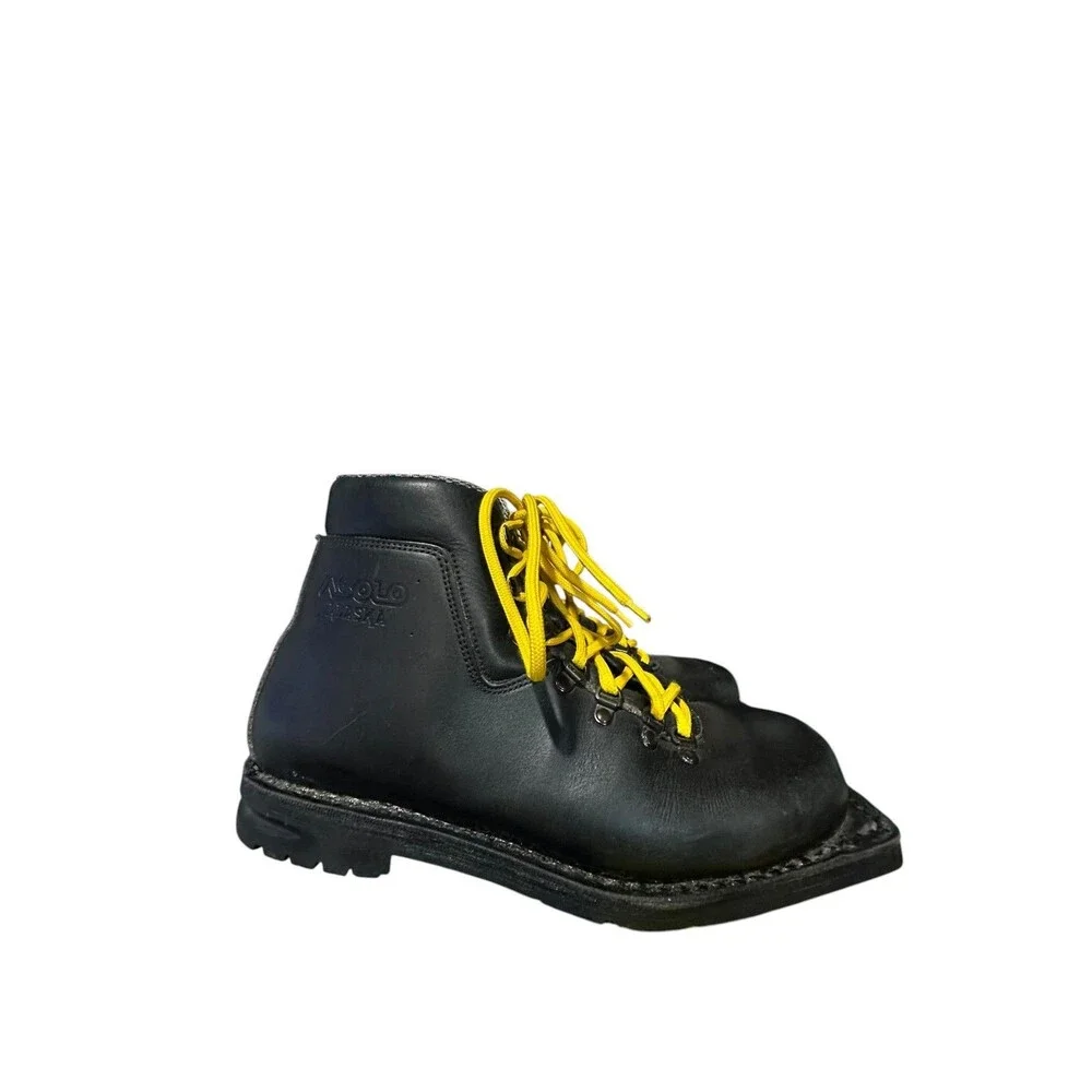 Vintage Asolo Alaska Boots Mens Size 12 Black Leather Vibram Sole Hiking 90s
